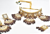 Aarma Mirror Choker Set - Purple